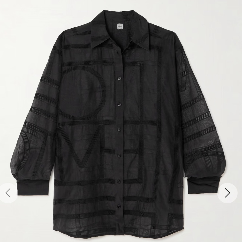 Toteme Black Sheer Shirt Jacket